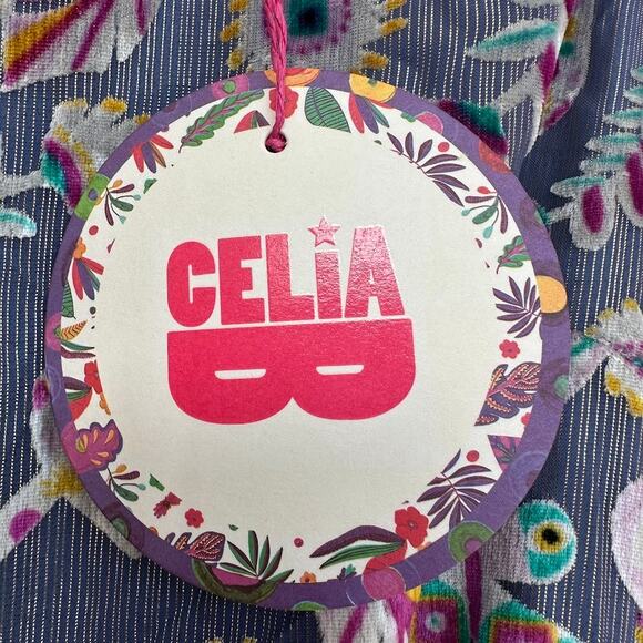 NWT Celiab Velvet Devore With Gold Lurex Floral Katie Midi Dress Size L - Picture 6 of 12